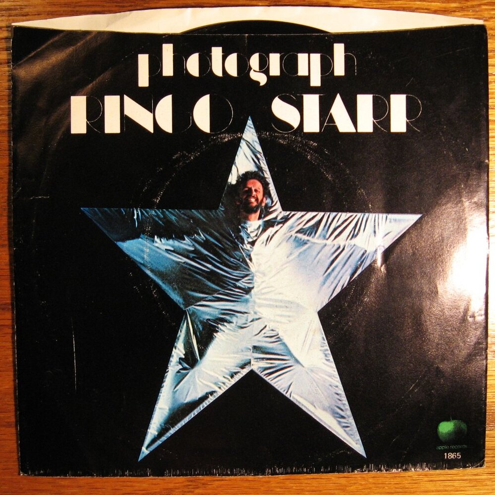 Ringo Starr Photograph & Down and Out 7" 45 RPM Vinyl Record
